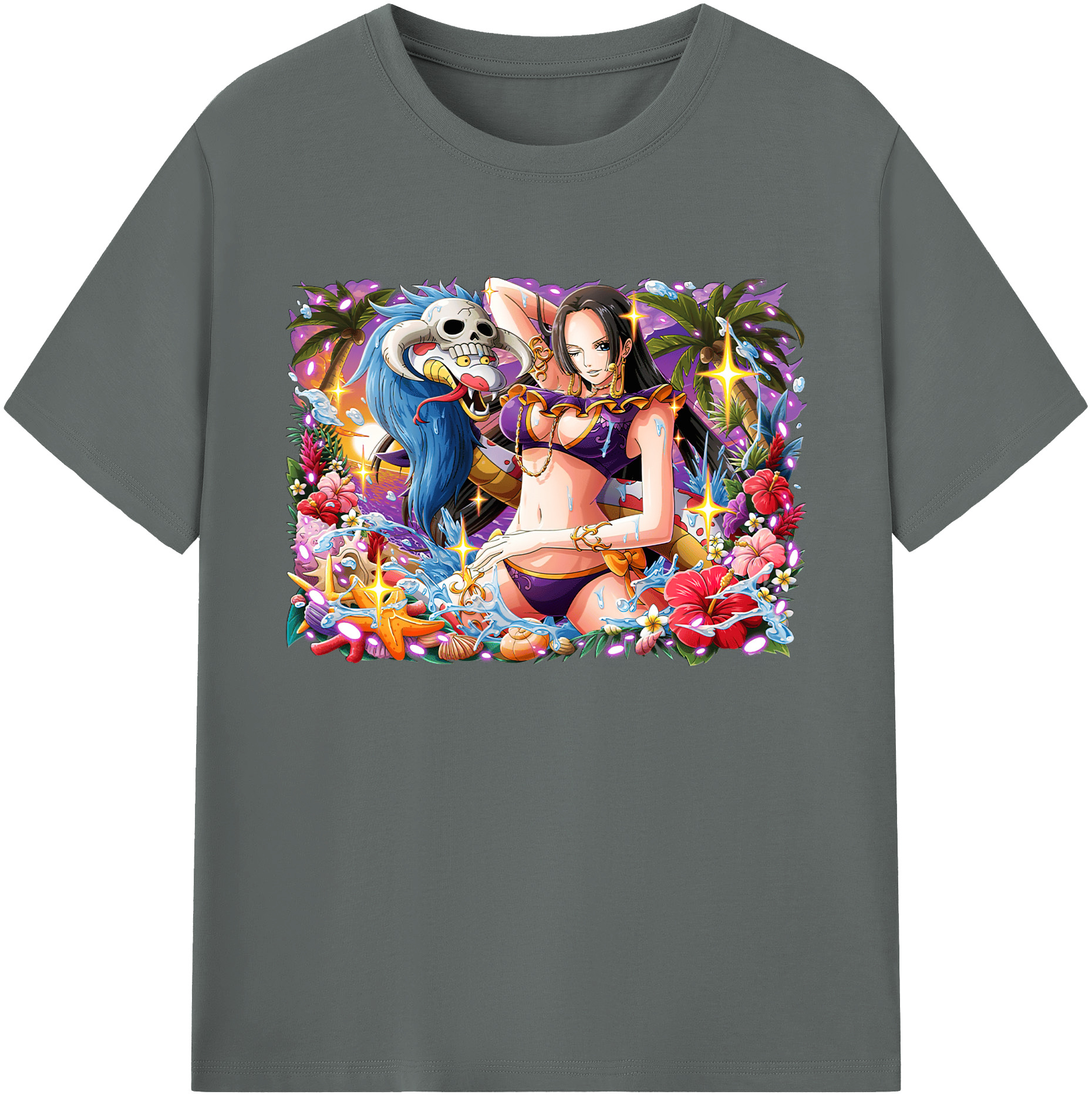 ワンピース ボア・ハンコック ONE PIECE Boa·Hancock 綿100％ メンズ半袖Tシャツ｜肌触りやわらか＆通気性